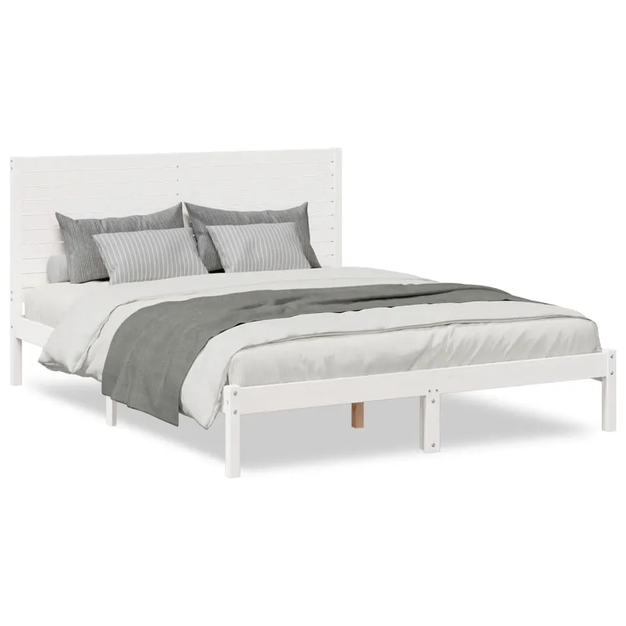 Cadre de lit extra long sans matelas 160x210 cm bois massif - 2