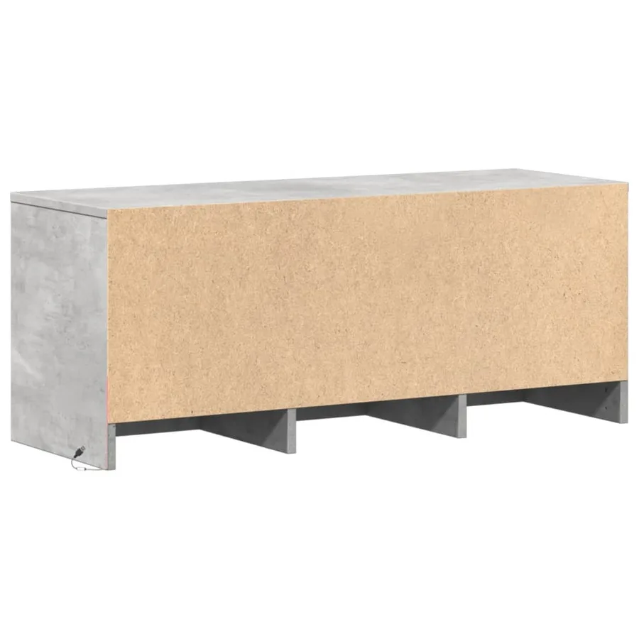 Meuble TV avec LED gris béton 97x34x40 cm bois d'ingénierie - 7