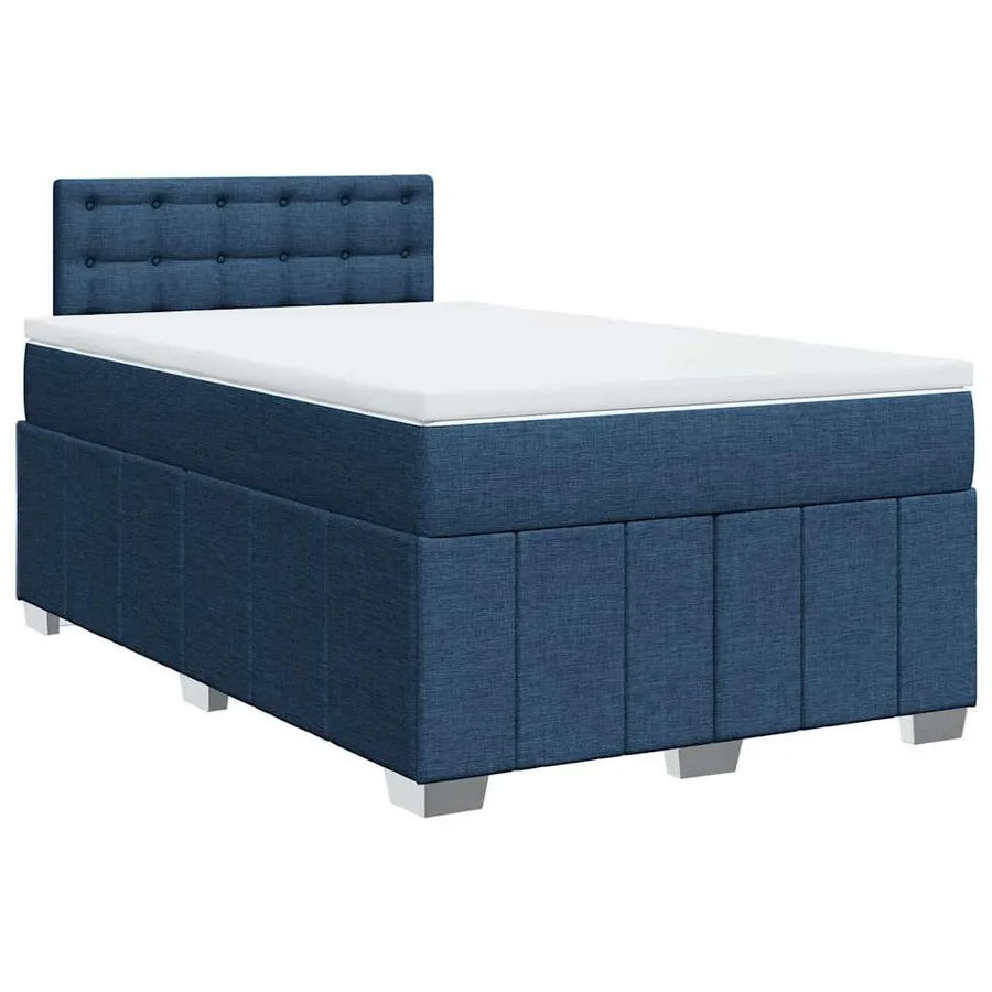 Sommier à lattes de lit avec matelas Bleu 120x200 cm Tissu - 2