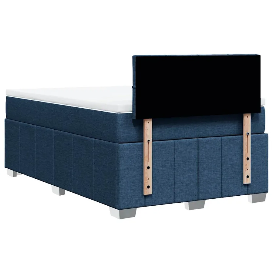 Sommier à lattes de lit avec matelas Bleu 120x200 cm Tissu - 6