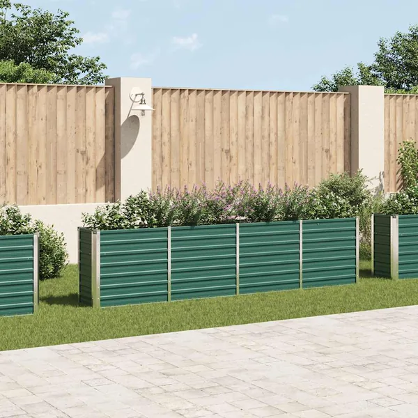 Planter 320x40x77 cm Galvanised Steel Green