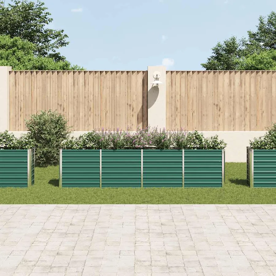 Jardinière 320x40x77 cm Acier galvanisé Vert - 3
