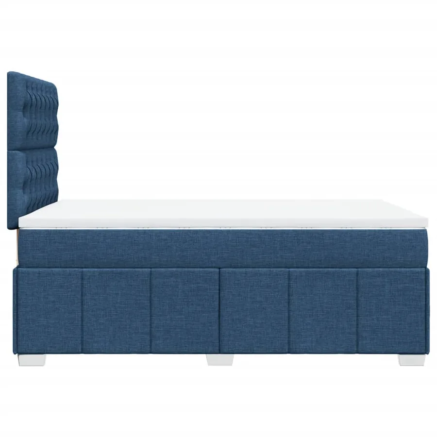 Sommier à lattes de lit avec matelas Bleu 120x200 cm Tissu - 7