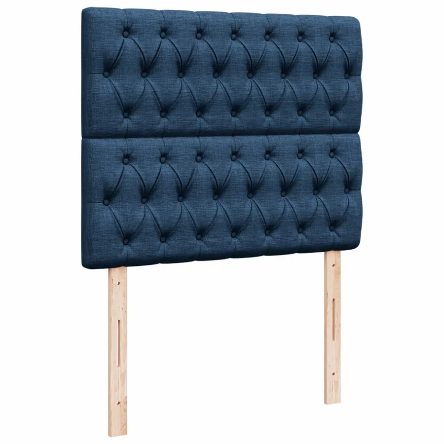 Sommier à lattes de lit avec matelas Bleu 120x200 cm Tissu - 9