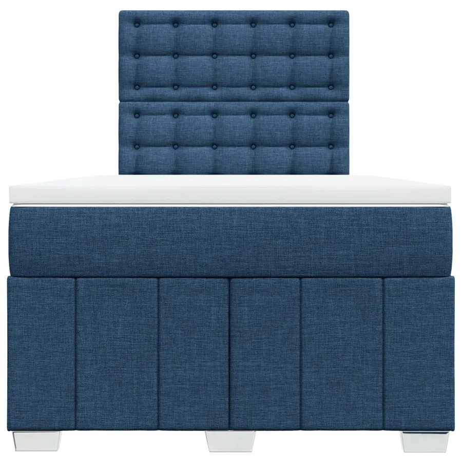 Sommier à lattes de lit avec matelas Bleu 120x200 cm Tissu - 6