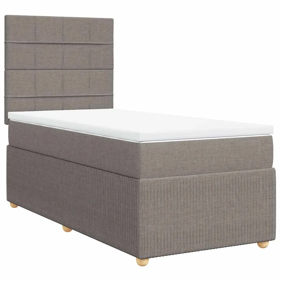 Sommier à lattes de lit avec matelas Taupe 90x200 cm Tissu - 3