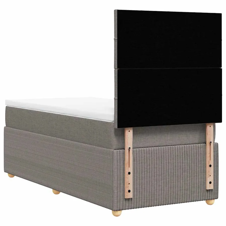Sommier à lattes de lit avec matelas Taupe 90x200 cm Tissu - 8