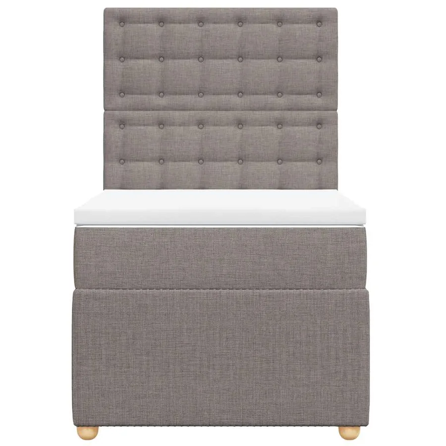 Sommier à lattes de lit avec matelas Taupe 90x200 cm Tissu - 6