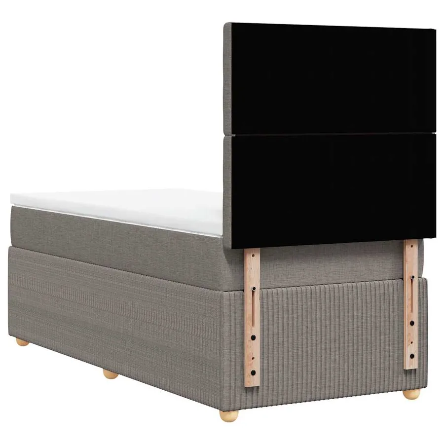 Sommier à lattes de lit avec matelas Taupe 90x200 cm Tissu - 8