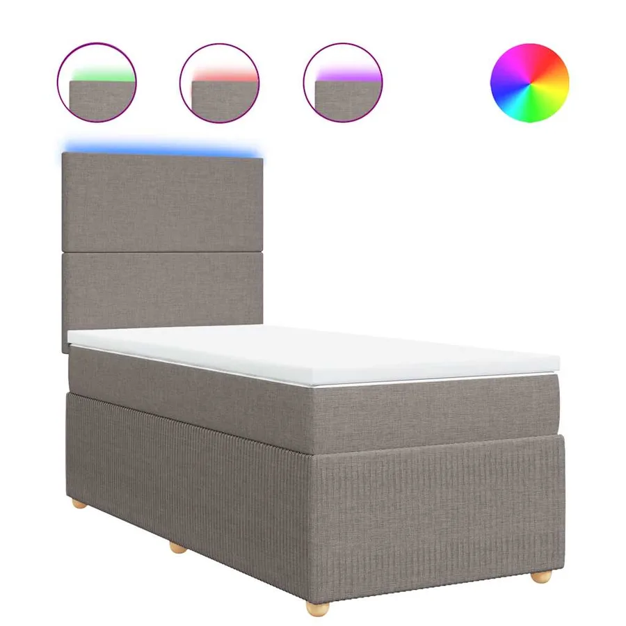 Sommier à lattes de lit avec matelas Taupe 90x200 cm Tissu - 2
