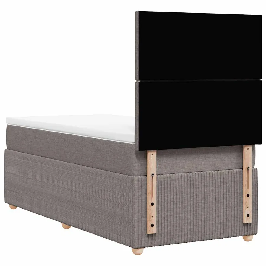 Sommier à lattes de lit avec matelas Taupe 90x200 cm Tissu - 8