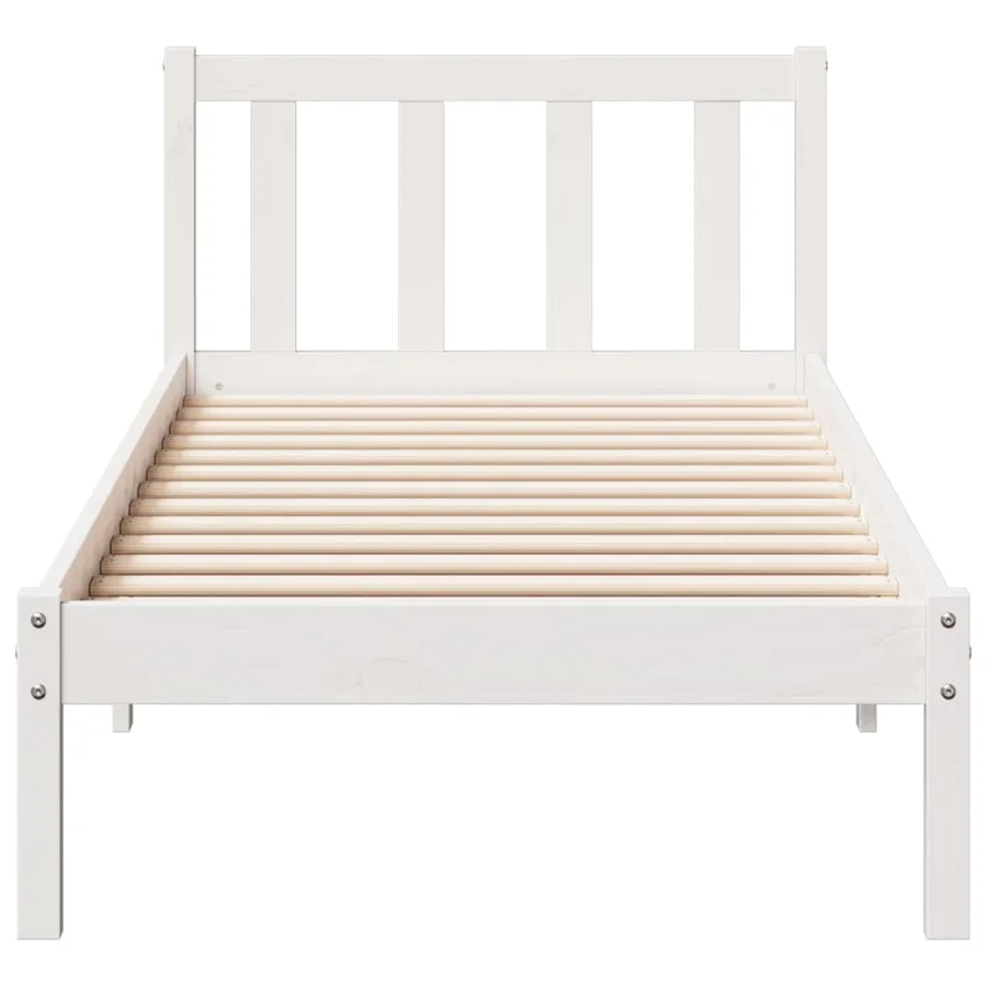Cadre de lit extra long sans matelas 100x210 cm bois massif pin - 4