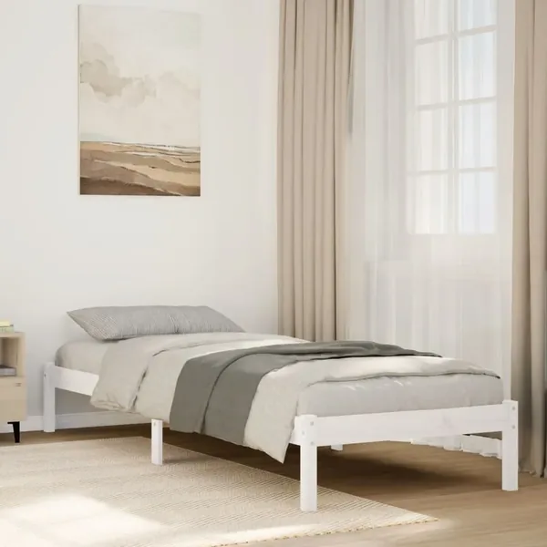 Cadre de lit extra long sans matelas 100x220 cm bois massif pin
