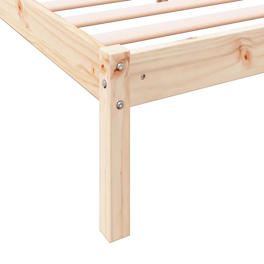 Cadre de lit extra long sans matelas 100x210 cm bois massif pin - 7