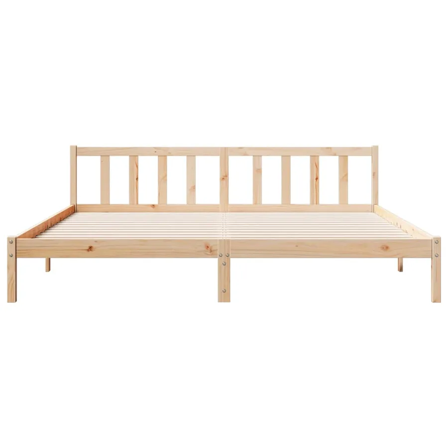 Cadre de lit extra long sans matelas 180x220 cm bois massif pin - 4
