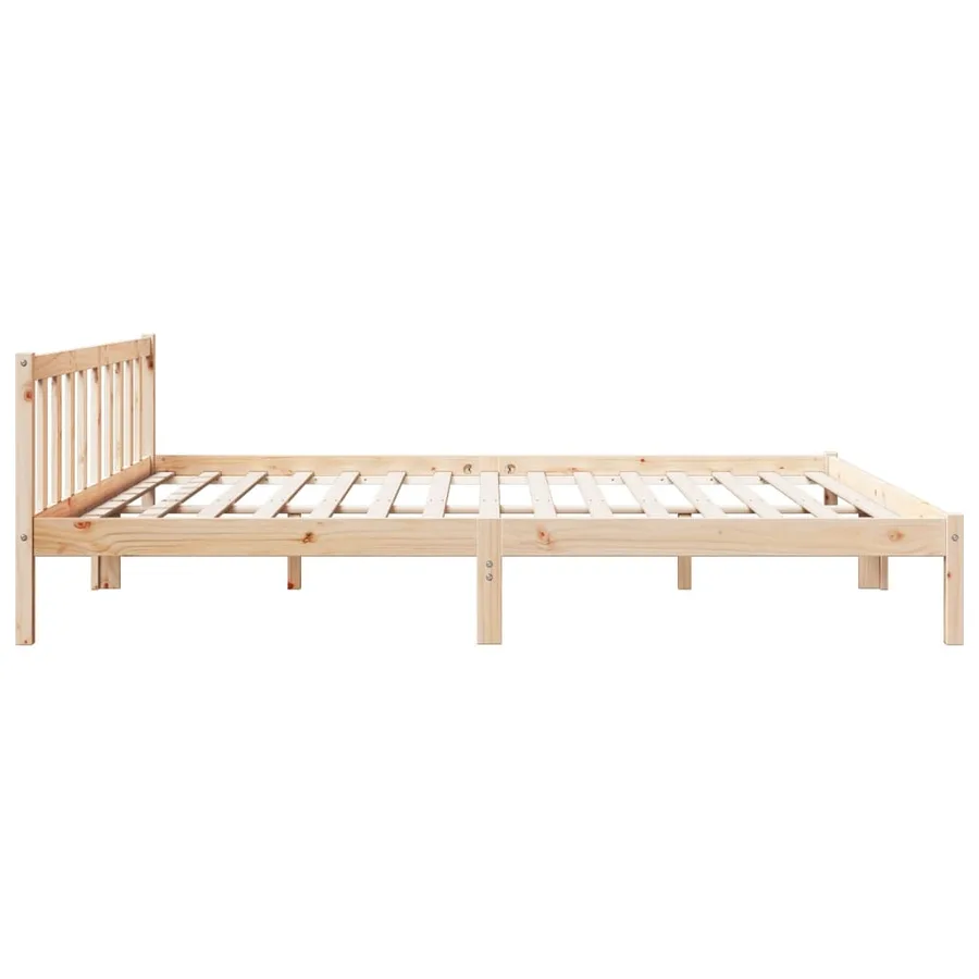 Cadre de lit extra long sans matelas 180x220 cm bois massif pin - 5