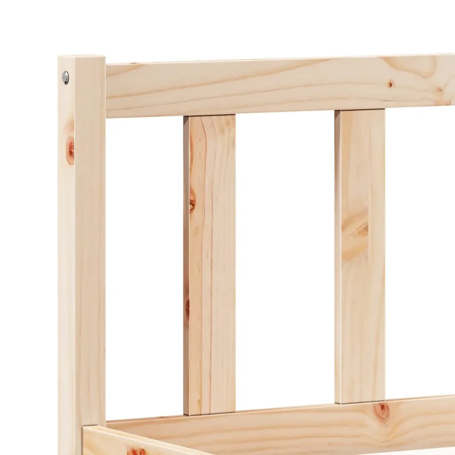 Cadre de lit extra long sans matelas 180x220 cm bois massif pin - 7