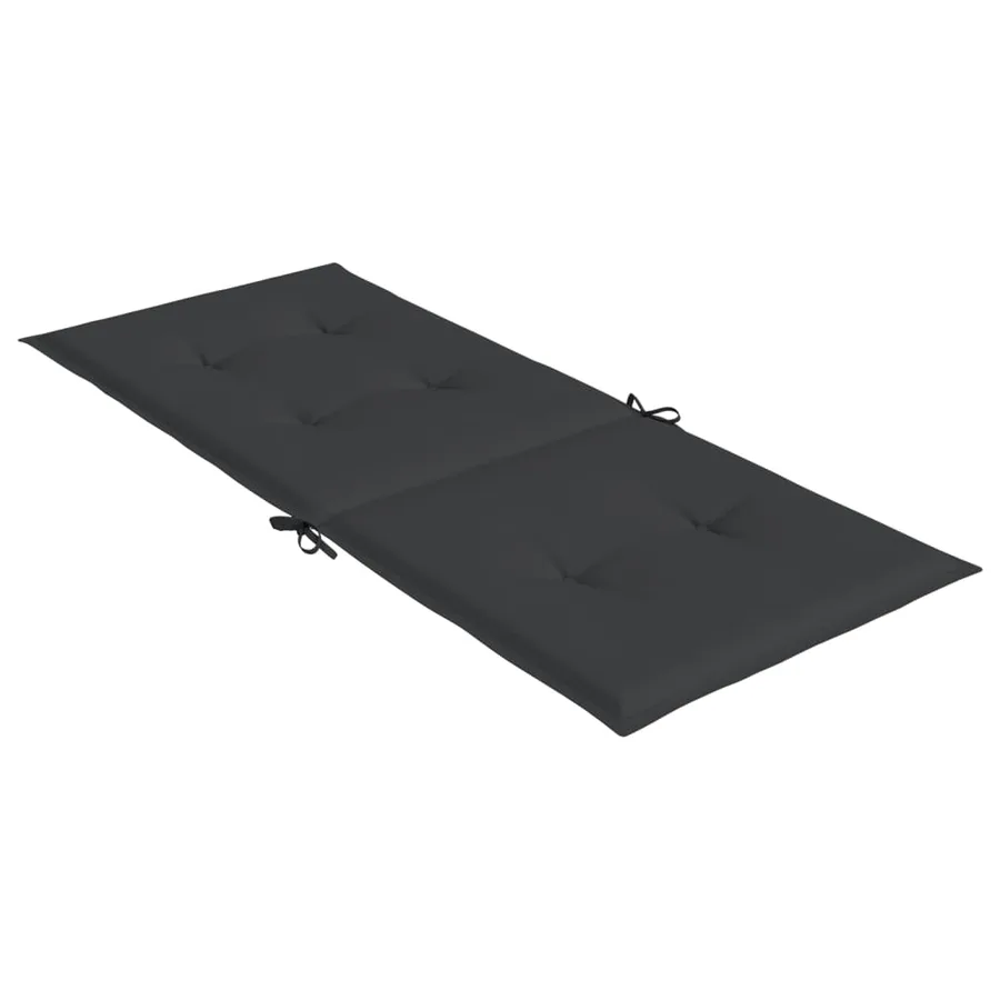 Coussins de chaise de jardin à dossier haut lot de 4 noir tissu - 6