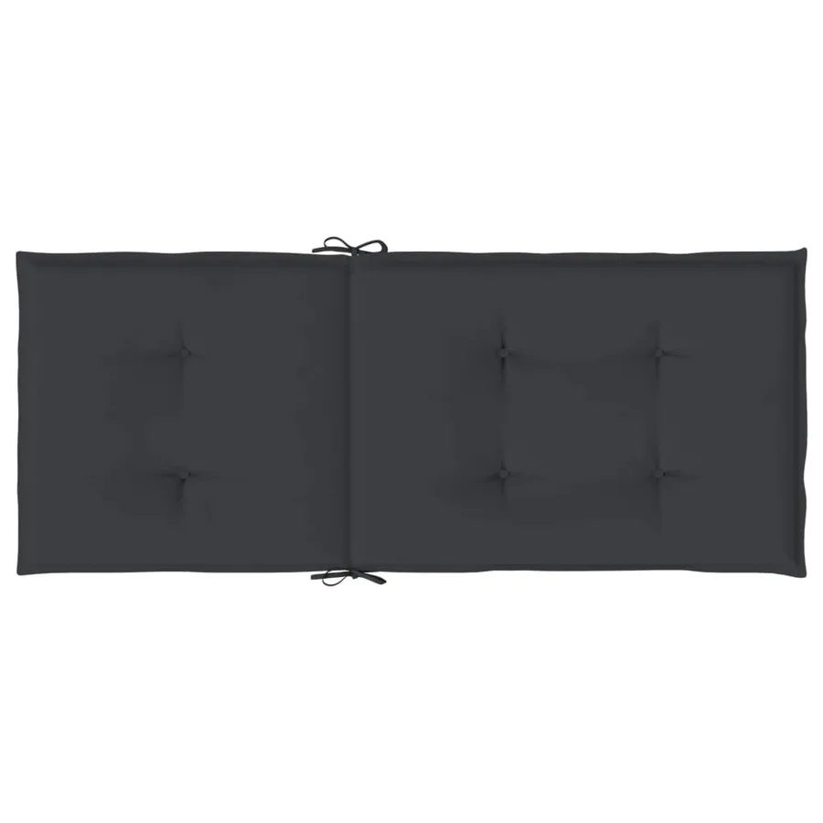 Coussins de chaise de jardin à dossier haut lot de 4 noir tissu - 7