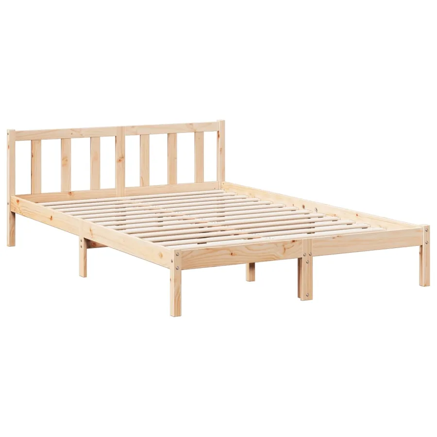 Cadre de lit extra long sans matelas 160x220 cm bois massif pin - 3