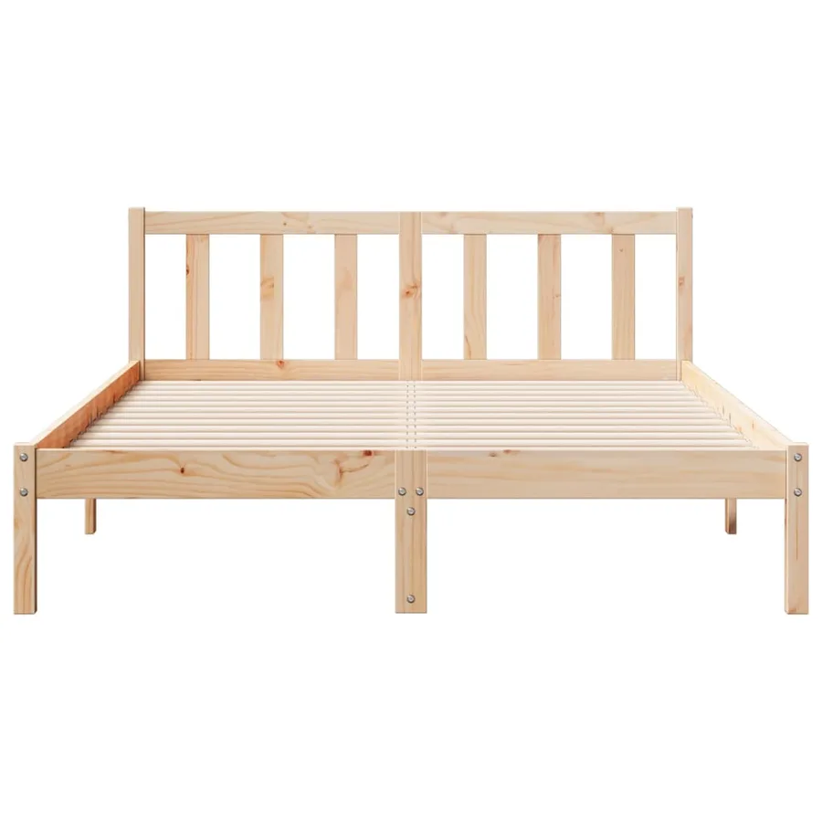 Cadre de lit extra long sans matelas 160x220 cm bois massif pin - 4
