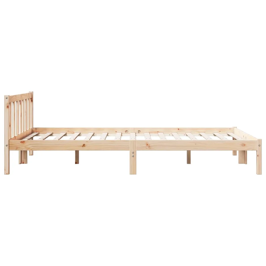 Cadre de lit extra long sans matelas 160x220 cm bois massif pin - 6