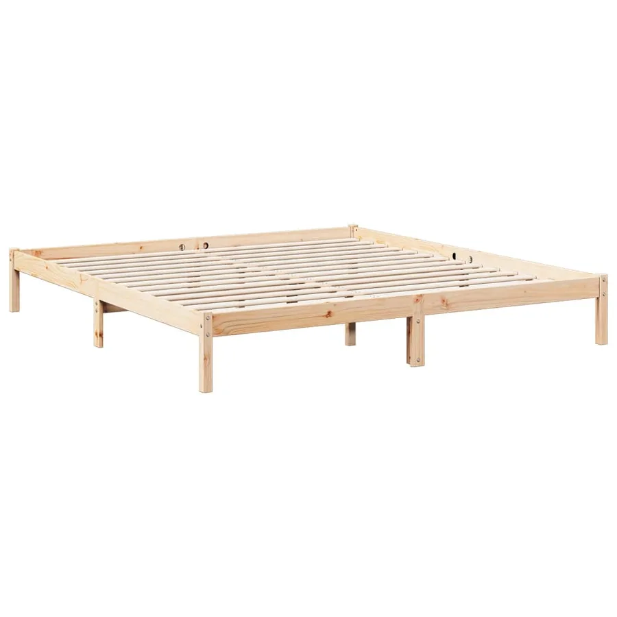 Cadre de lit extra long sans matelas 180x210 cm bois massif pin - 3