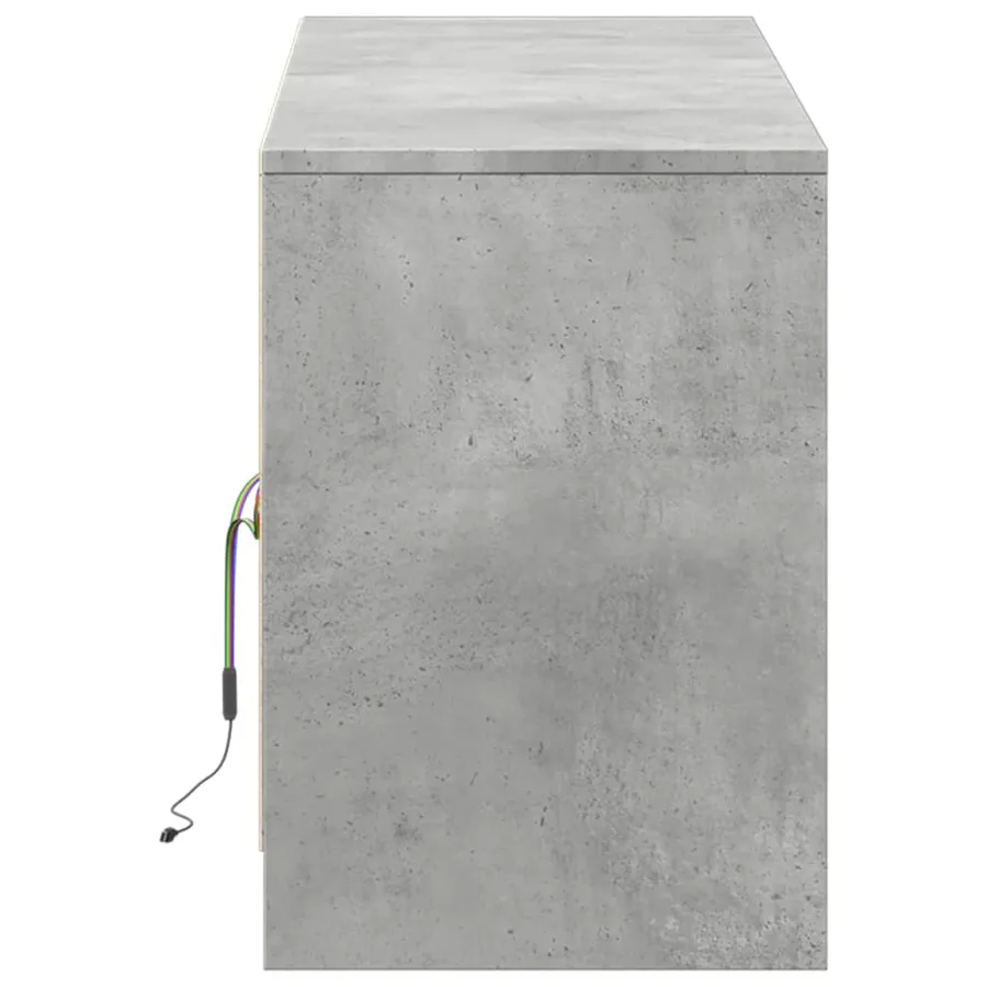 Meuble TV avec LED gris béton 139,5x34x50 cm bois d'ingénierie - 7