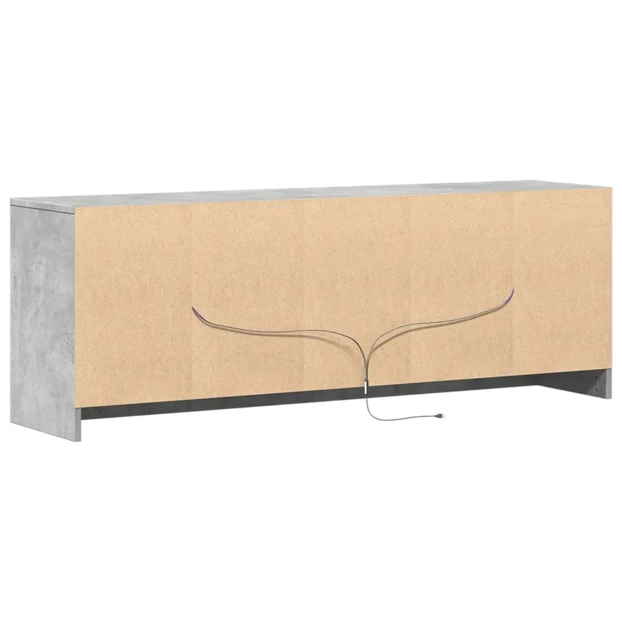Meuble TV avec LED gris béton 139,5x34x50 cm bois d'ingénierie - 8