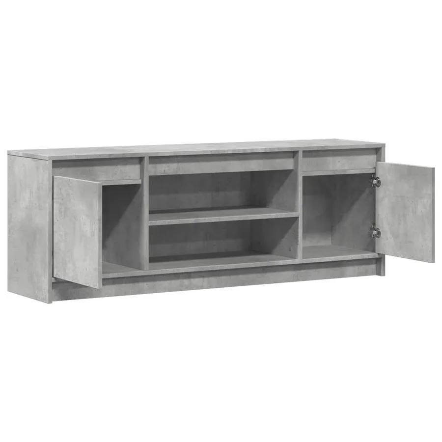 Meuble TV avec LED gris béton 139,5x34x50 cm bois d'ingénierie - 9