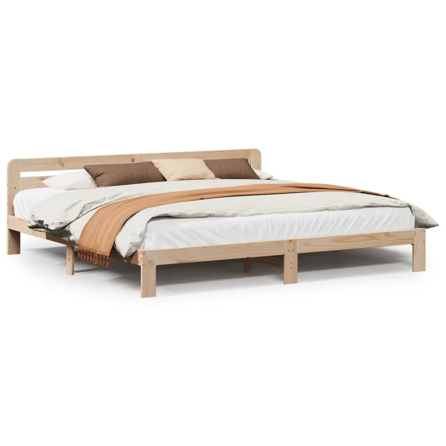 Cadre de lit sans matelas 180x200 cm bois massif de pin - 2