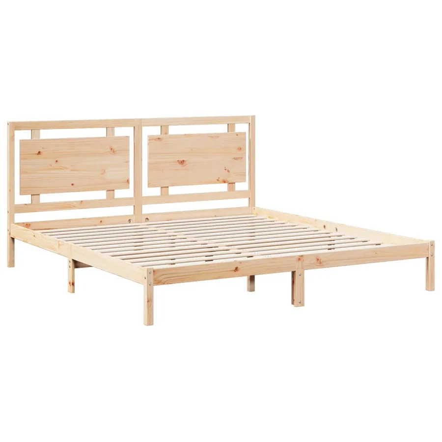Cadre de lit extra long sans matelas 200x220 cm bois massif - 3