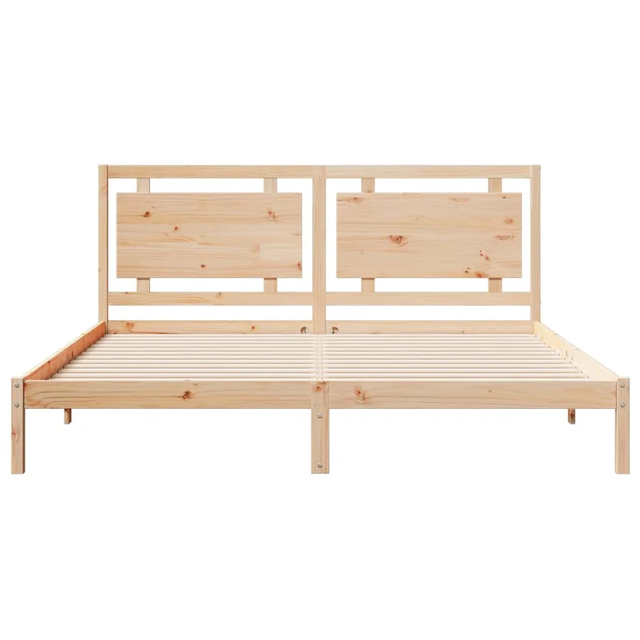 Cadre de lit extra long sans matelas 200x220 cm bois massif - 4
