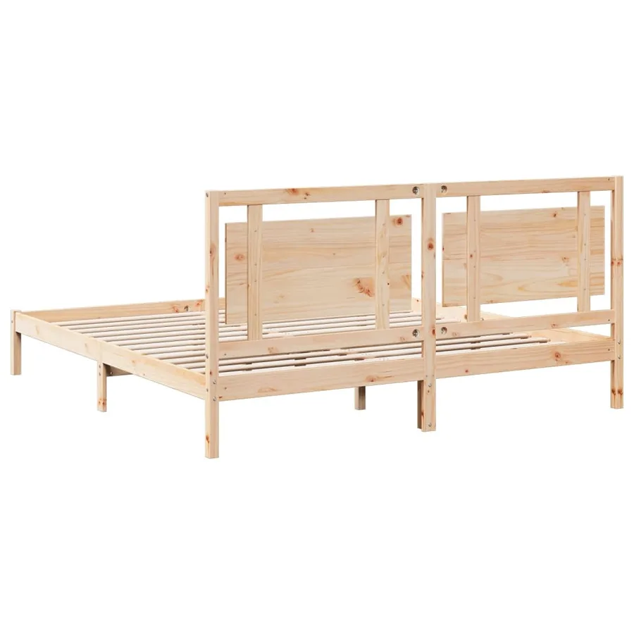 Cadre de lit extra long sans matelas 200x220 cm bois massif - 6