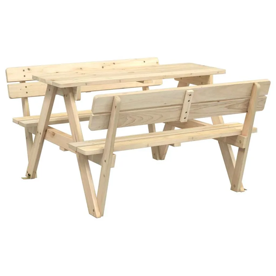 Table de pique-nique pour 4 enfants avec trou de parasol sapin - 2