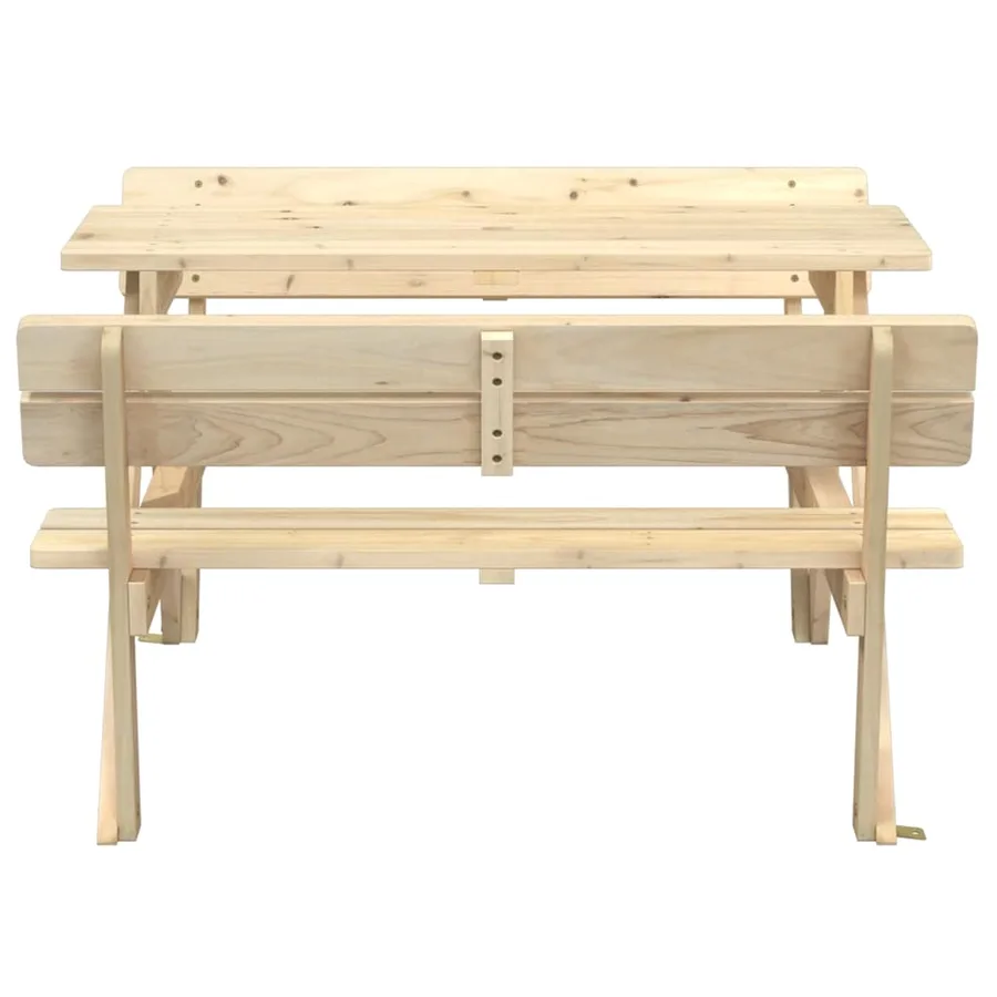 Table de pique-nique pour 4 enfants avec trou de parasol sapin - 4