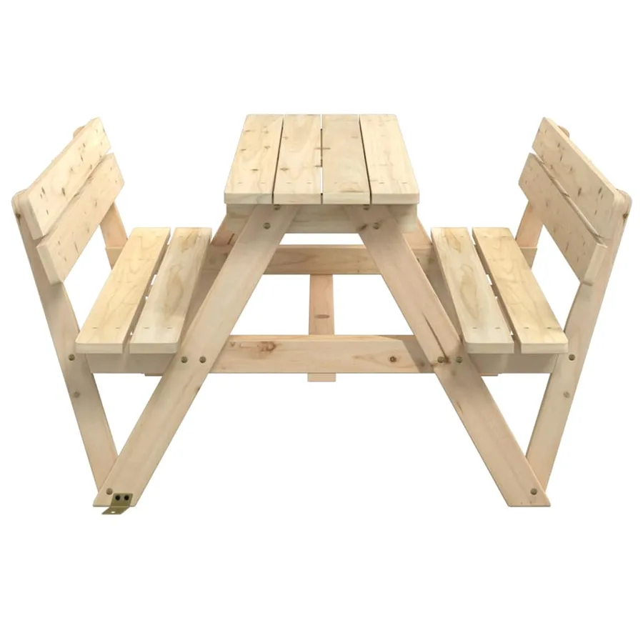 Table de pique-nique pour 4 enfants avec trou de parasol sapin - 5