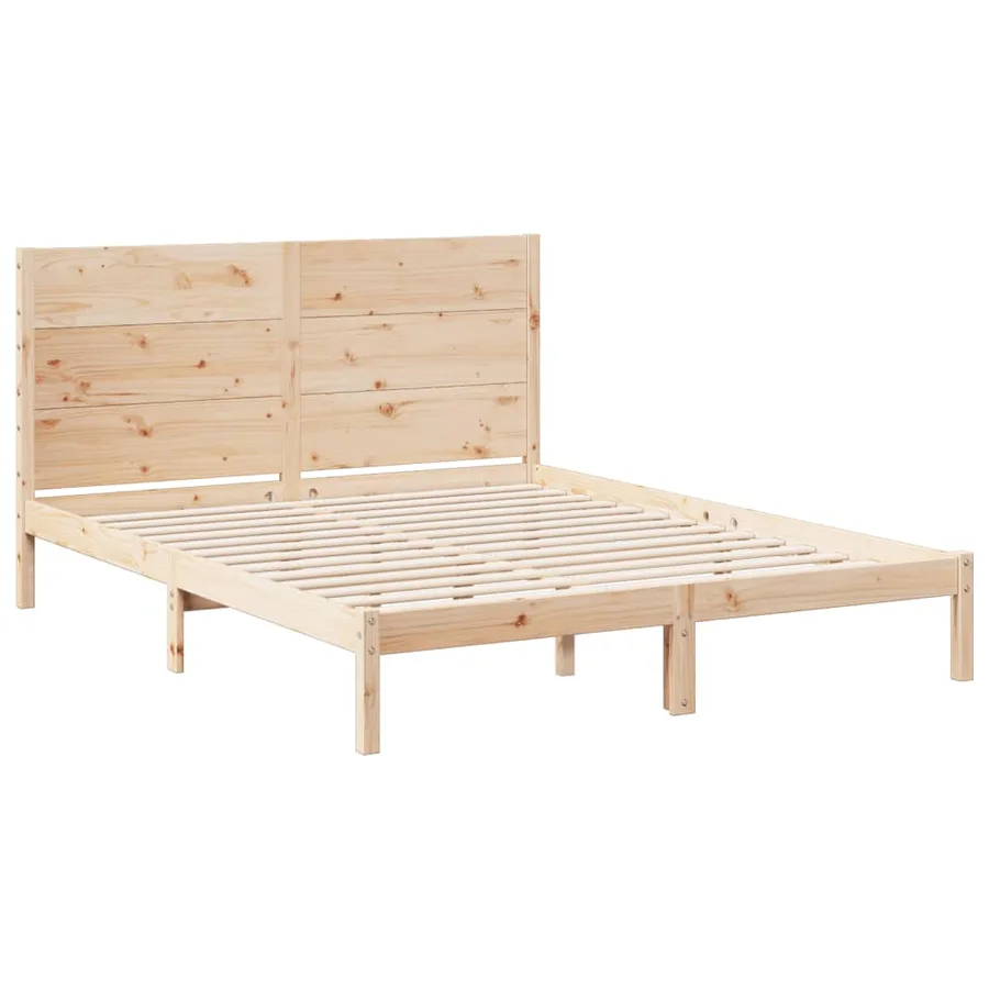 Cadre de lit extra long sans matelas 160x220 cm bois massif - 3