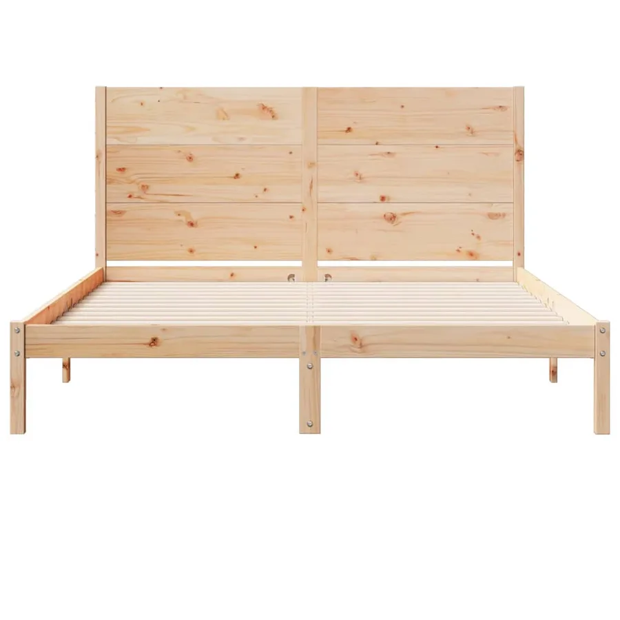Cadre de lit extra long sans matelas 160x220 cm bois massif - 4