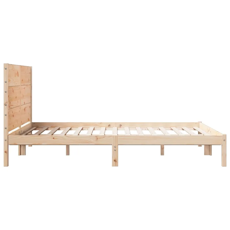 Cadre de lit extra long sans matelas 160x220 cm bois massif - 5