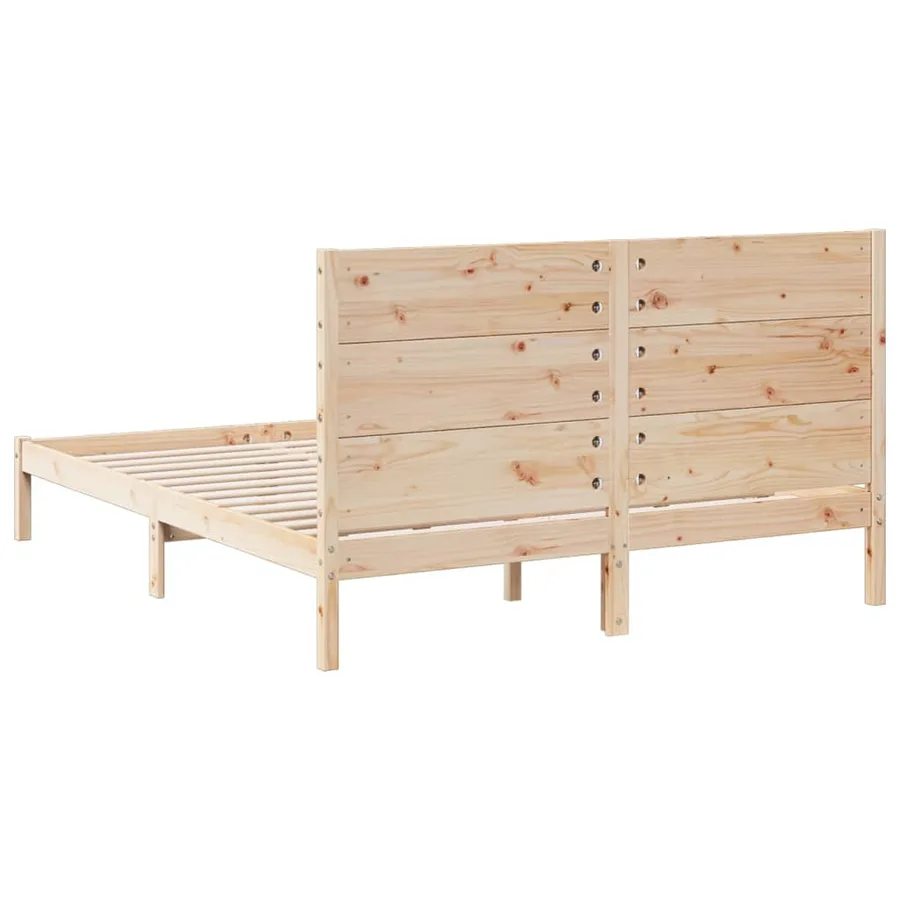Cadre de lit extra long sans matelas 160x220 cm bois massif - 6