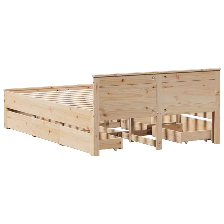 Cadre de lit sans matelas avec tête de lit 160x200cm pin massif - 6