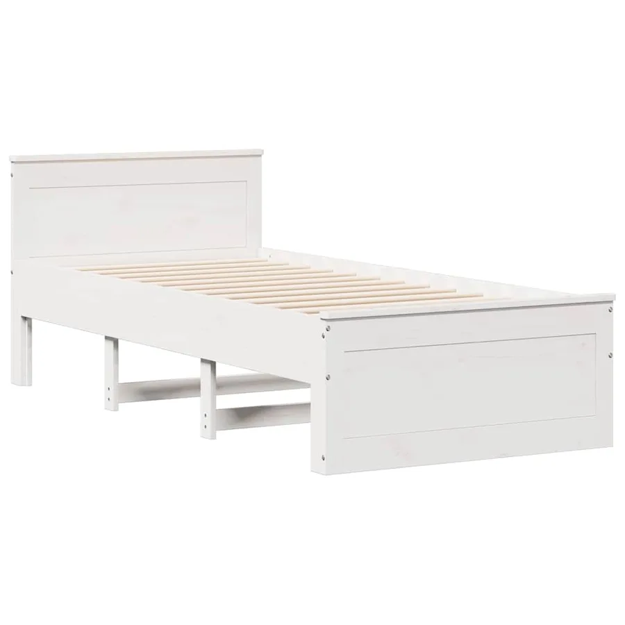 Cadre de lit sans matelas avec tête de lit 75x190 cm pin massif - 5