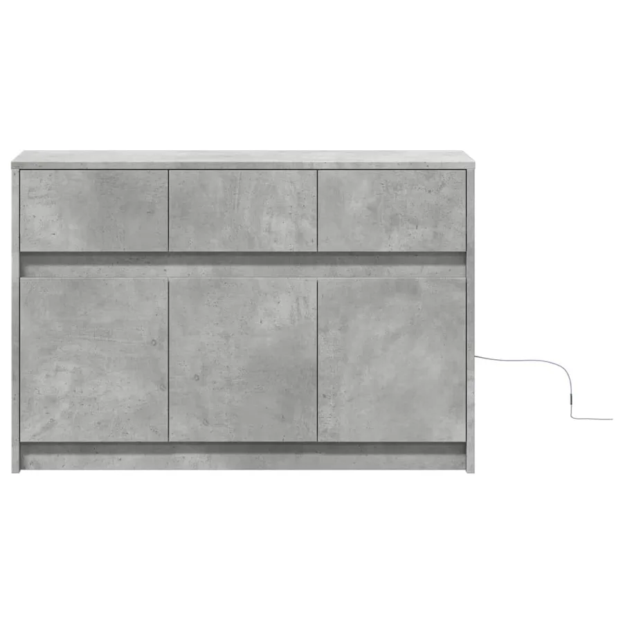 Meuble TV avec LED gris béton 91x34x61 cm bois d'ingénierie - 6
