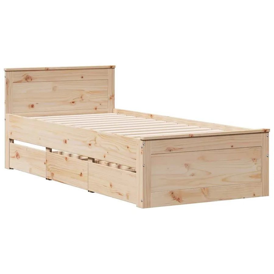Cadre de lit sans matelas avec tête de lit 90x190 cm pin massif - 3