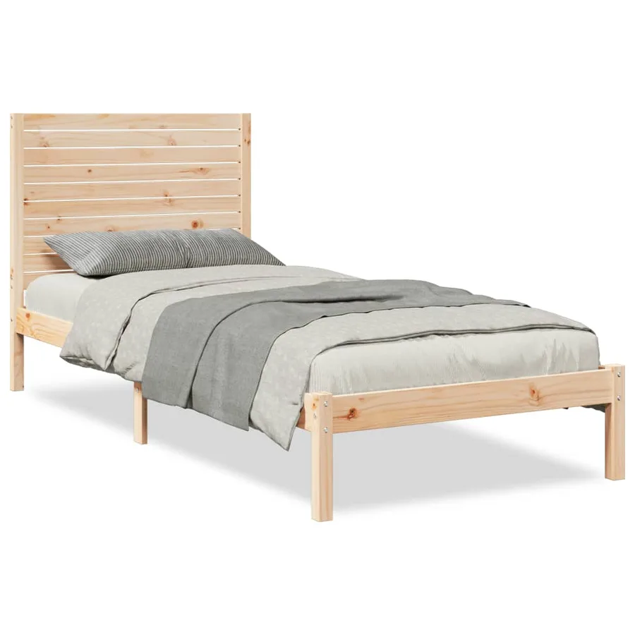 Cadre de lit extra long sans matelas 90x220 cm bois massif - 2
