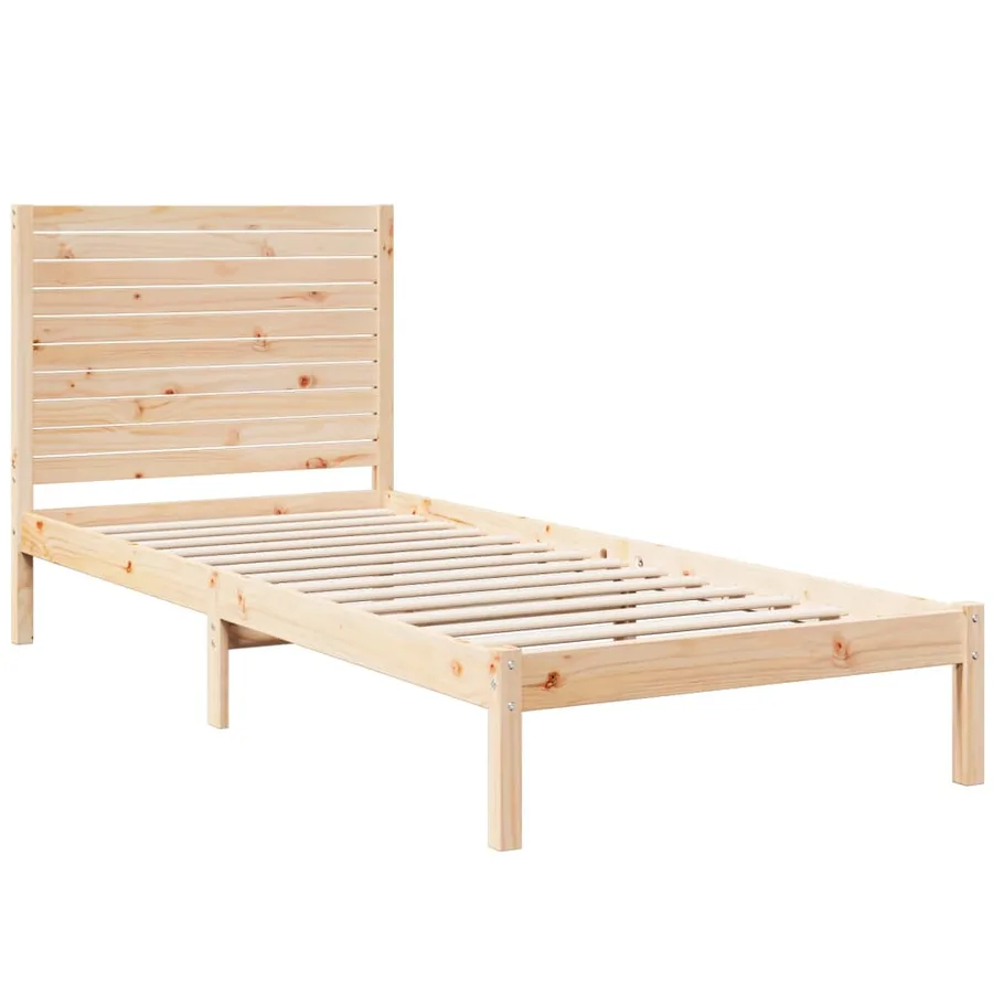 Cadre de lit extra long sans matelas 90x220 cm bois massif - 3