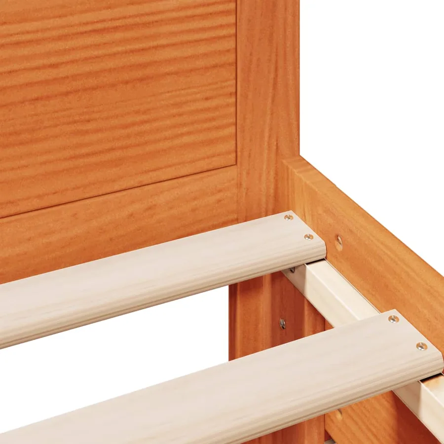 Cadre de lit sans matelas avec tête de lit 100x200 cm bois pin - 11