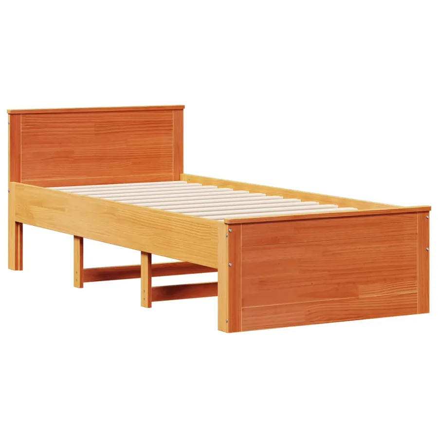 Cadre de lit sans matelas avec tête de lit 100x200 cm bois pin - 7