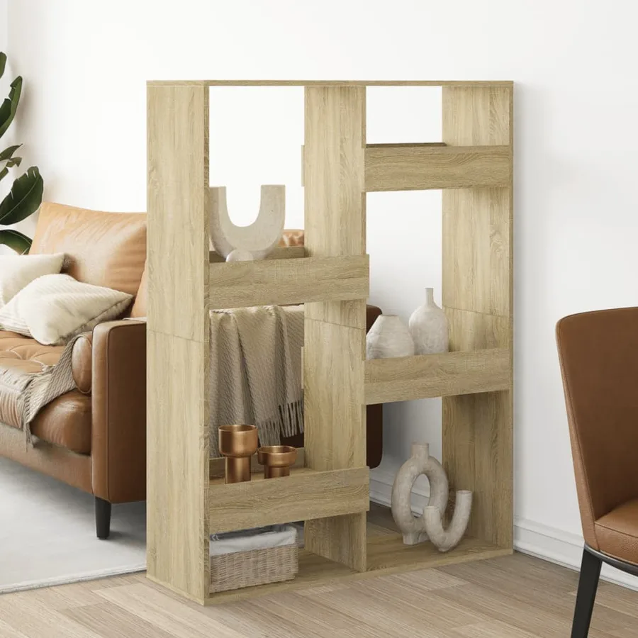 Cloison de séparation chêne sonoma 100x33x135cm bois ingénierie - 3